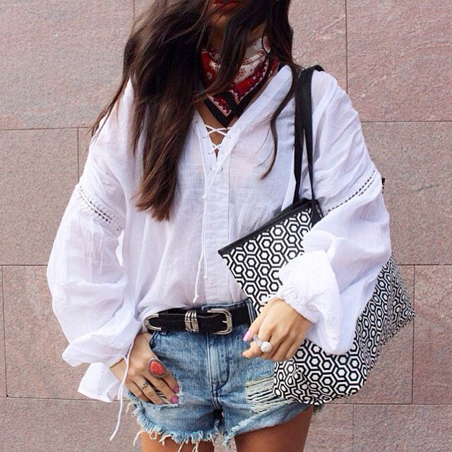 MISCHA Jet Set Tote - Classic Black (lifestyle)