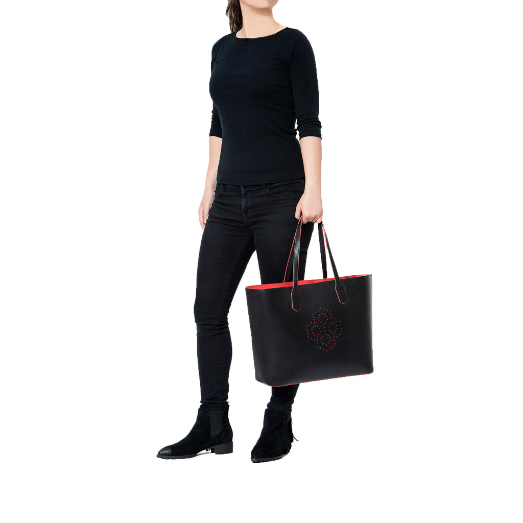 MISCHA Monogram Tote - Black (model shot)