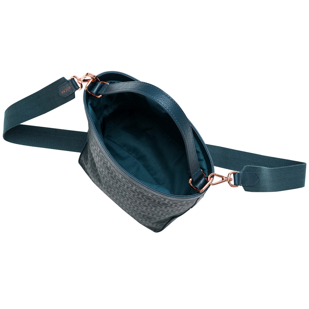 Mischa Bucket Bag - Fern (top open)