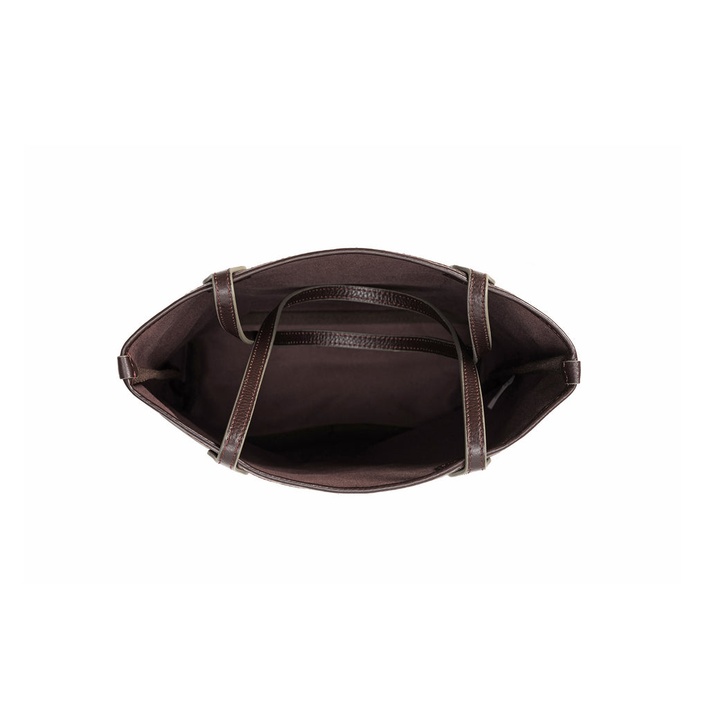 MISCHA Vertical Tote - Rosewood (top open)