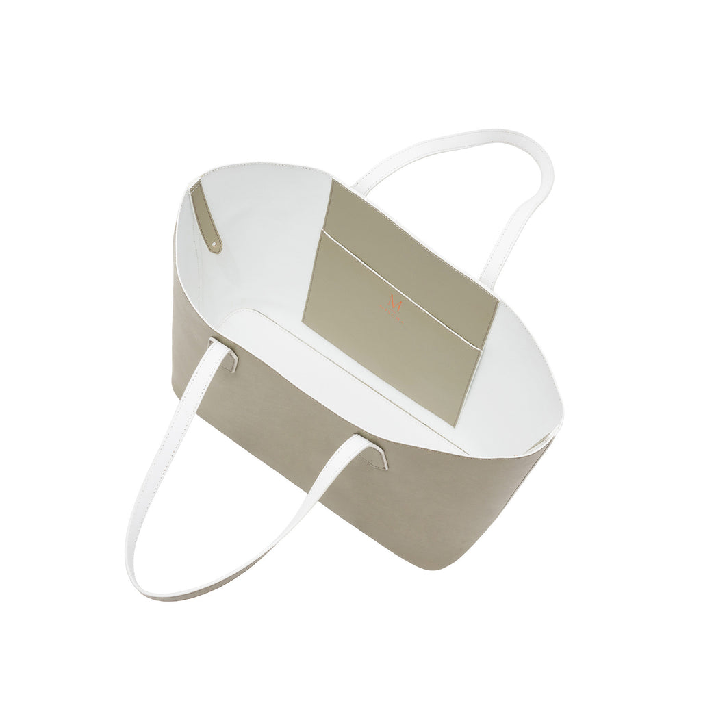 MISCHA Monogram Tote - Stone (open)