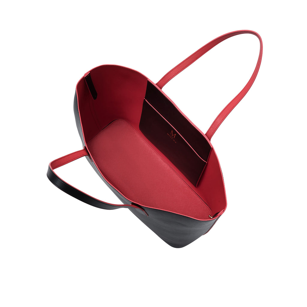 MISCHA Monogram Tote - Black (open)