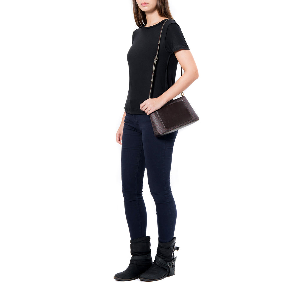 Mischa Crossbody Clutch - Rosewood (with strap)