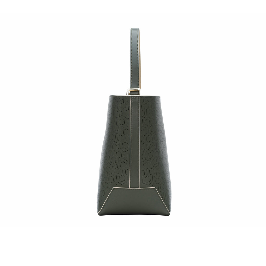 MISCHA Leather Bucket Bag - Ash (side1)