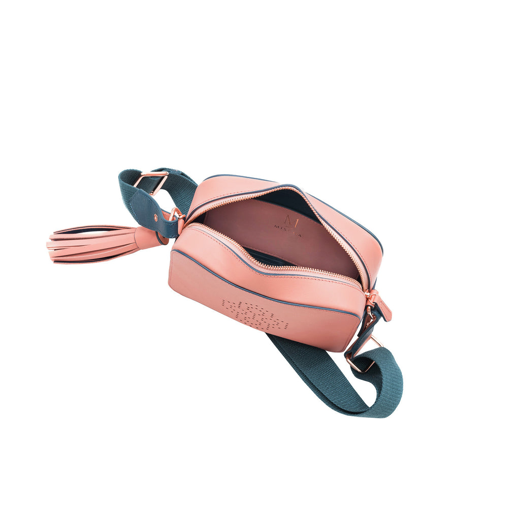 MISCHA Monogram Crossbody - Rose (open)