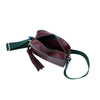 MISCHA Monogram Crossbody - Burgundy (with green strap)
