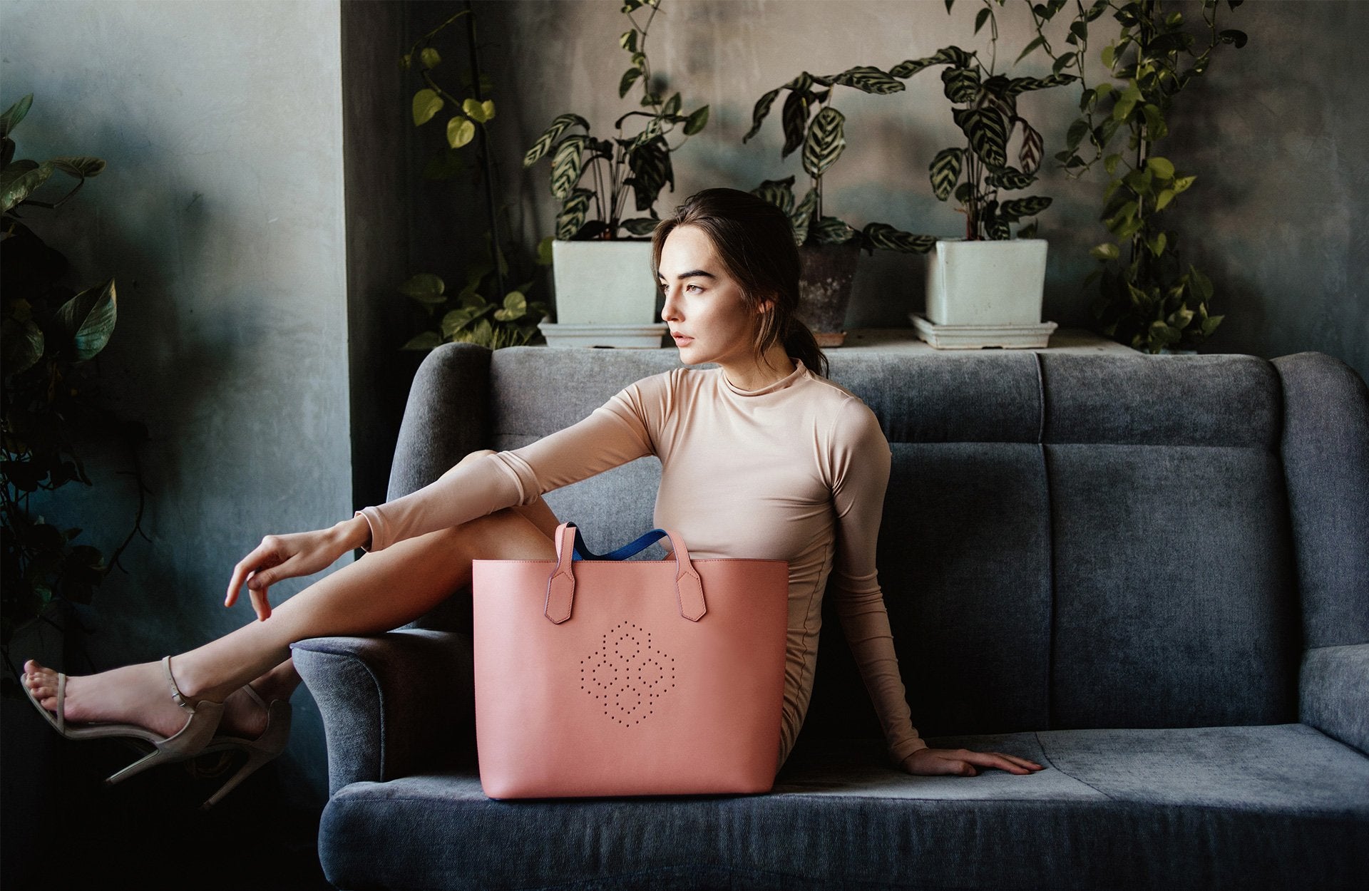 MISCHA Monogram Tote- Rose